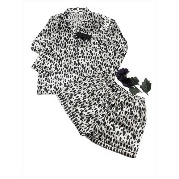 Be Wicked Silky Satin Dalmy 2 Pc. Pajama Set X LARGE (899) - Picture 2 of 7